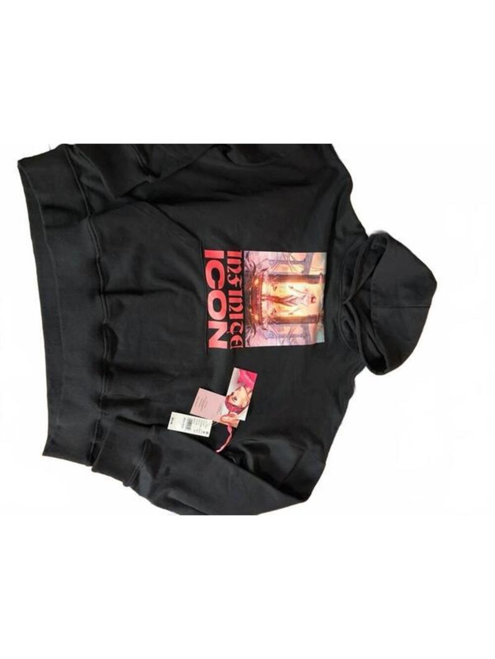 Paris Hilton Black Graphic Pullover Hoodie Size Medium